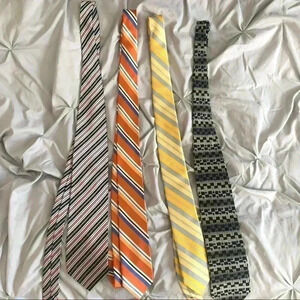 4 multi colored mens suit ties